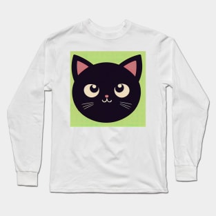 Cartoon cat character icon logo Long Sleeve T-Shirt